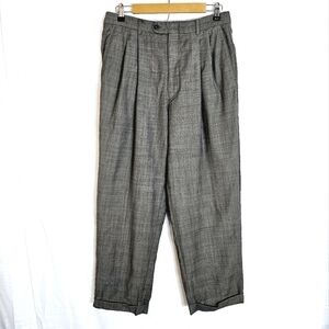 Linea Naturale Made In Italy Prince Of Wales 100% Wool Plaid Trousers Pants